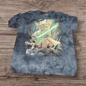 Star Wars Graphic T-Shirt with Cat Jedi Design